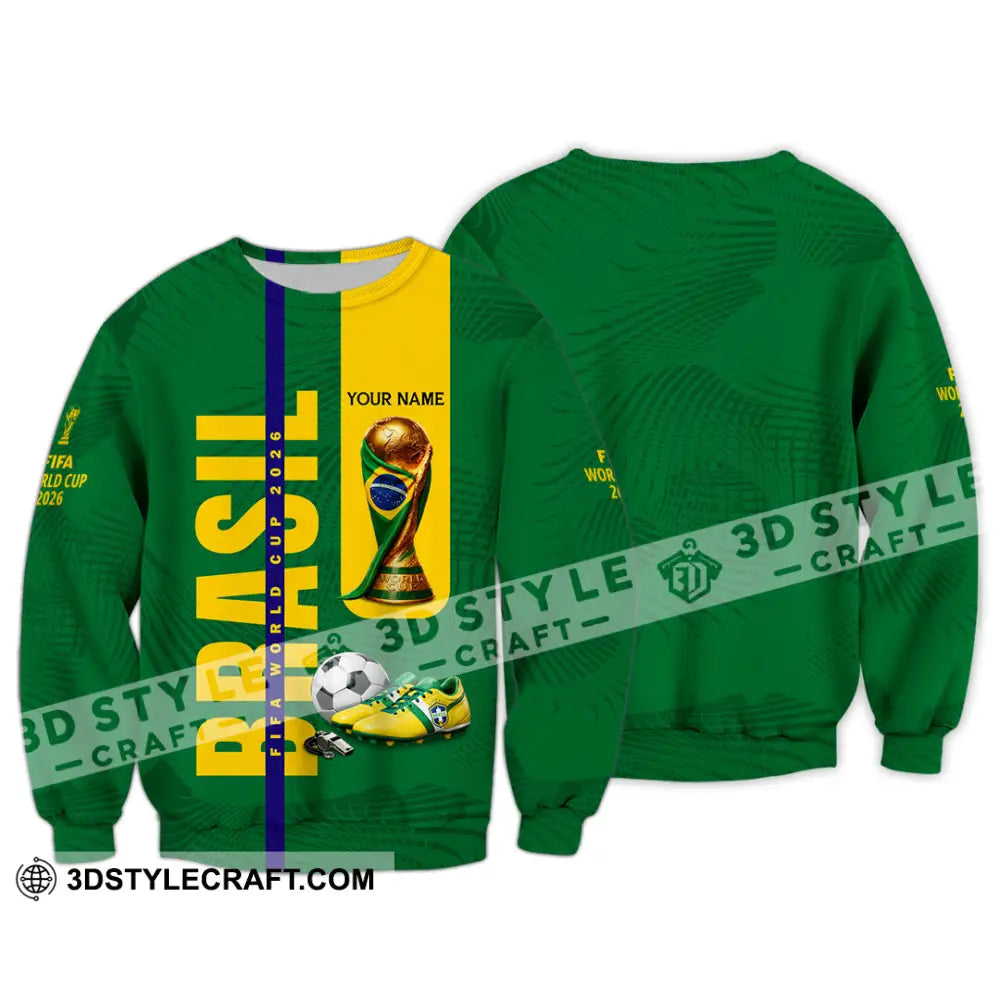 Unisex Shirt - Custom Brasil World Cup 2026 3D Shirt Long Sleeve / S T-shirt