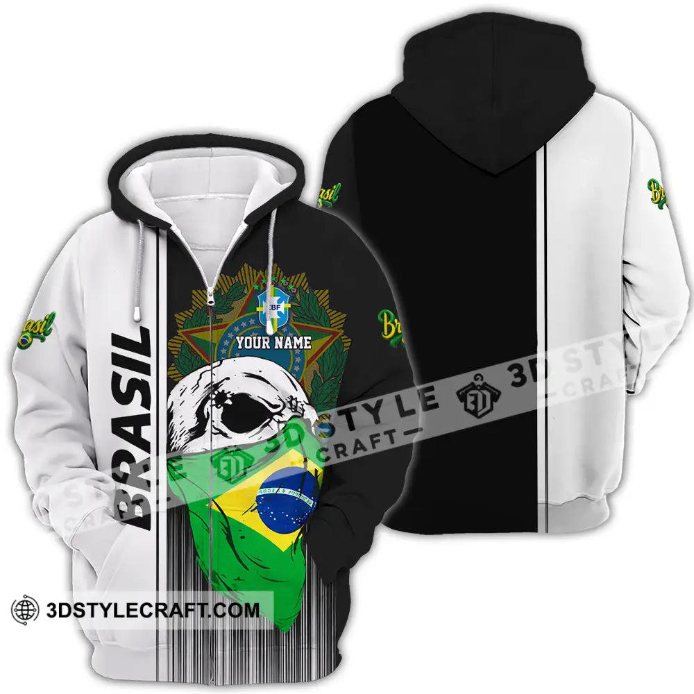 Unisex Shirt - Custom Brasil 3D Shirt Zipper Hoodie / S T-shirt