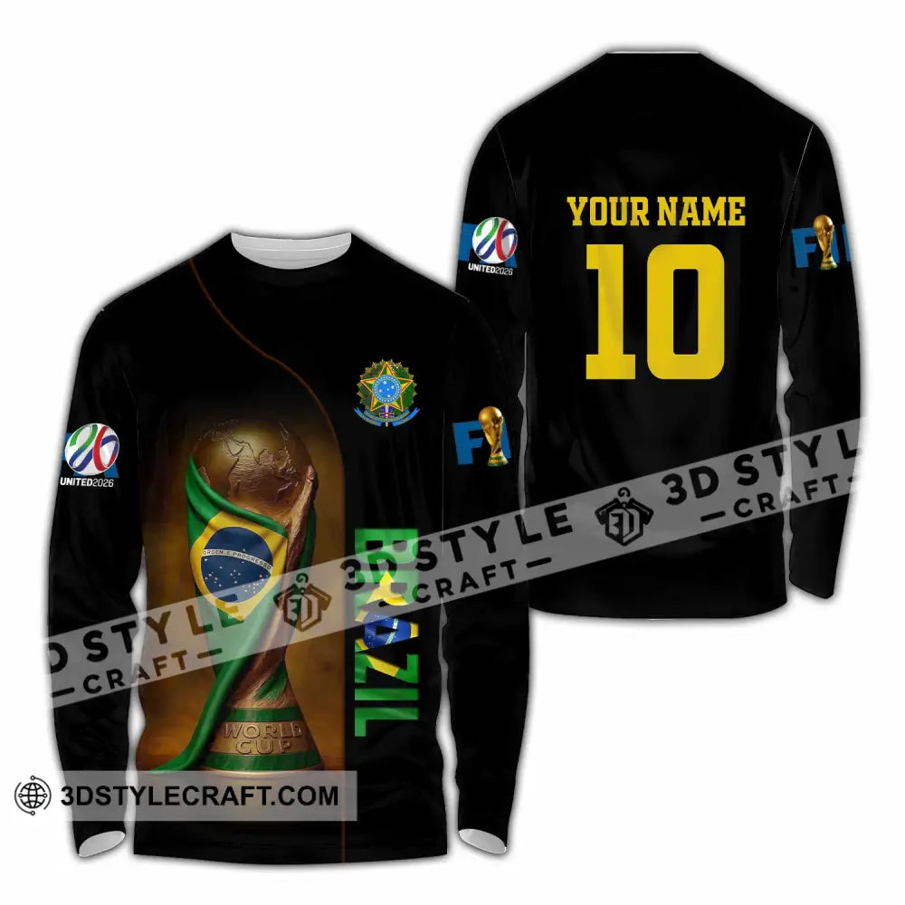 Unisex Shirt - Custom Brazil 3D Shirt Long Sleeve Shirt / S T-shirt
