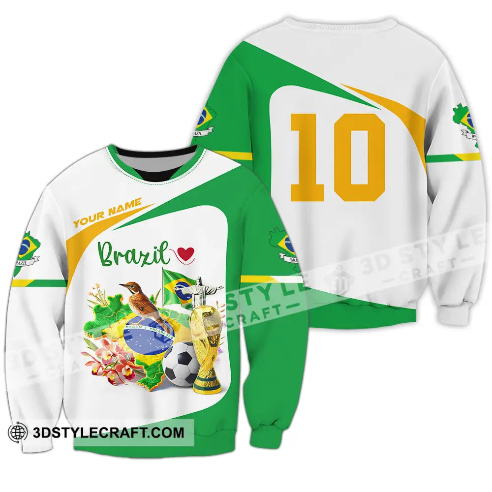 Unisex Shirt - Custom Brazil 3D Shirt Long Sleeve / S T-shirt