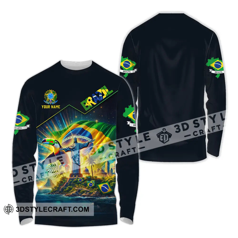 Unisex Shirt - Custom Brazil World Cup 2026 3D Shirt Long Sleeve Shirt / S T-shirt