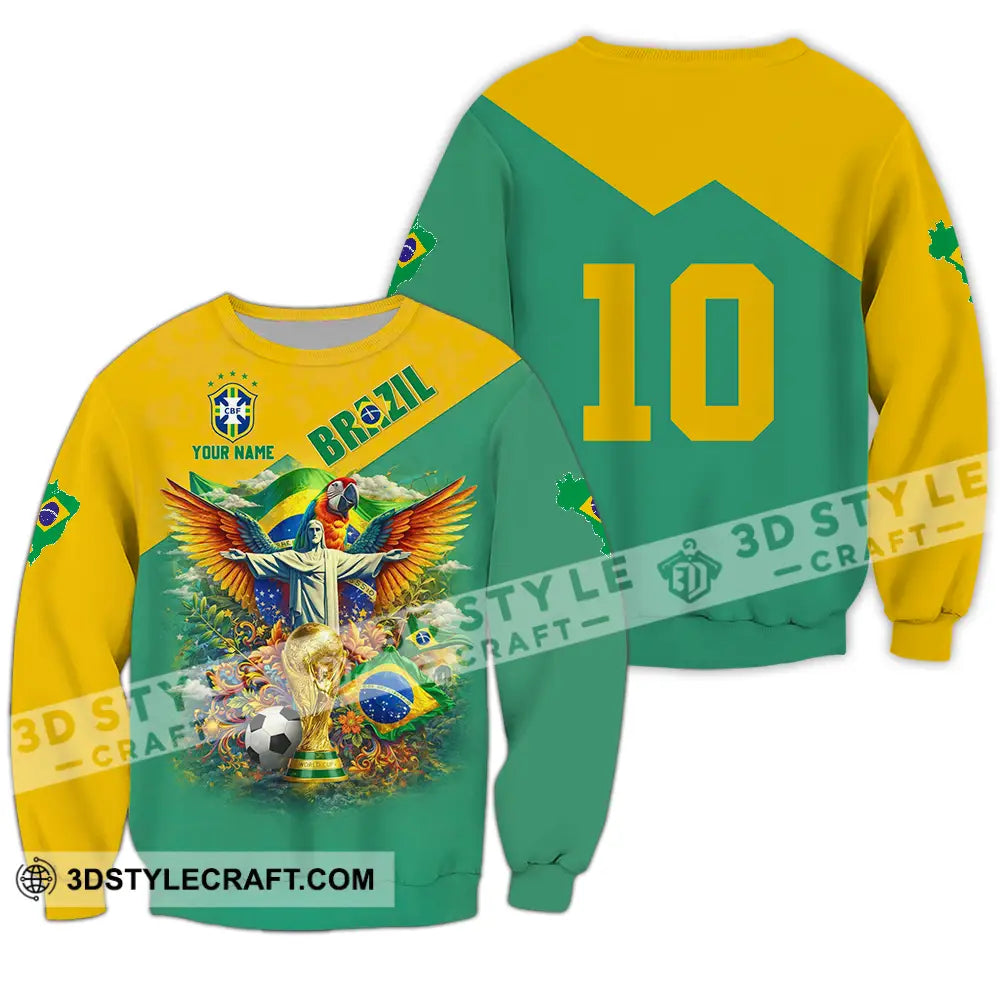 Unisex Shirt - Custom Brazil World Cup 3D Shirt Long Sleeve / S T-shirt