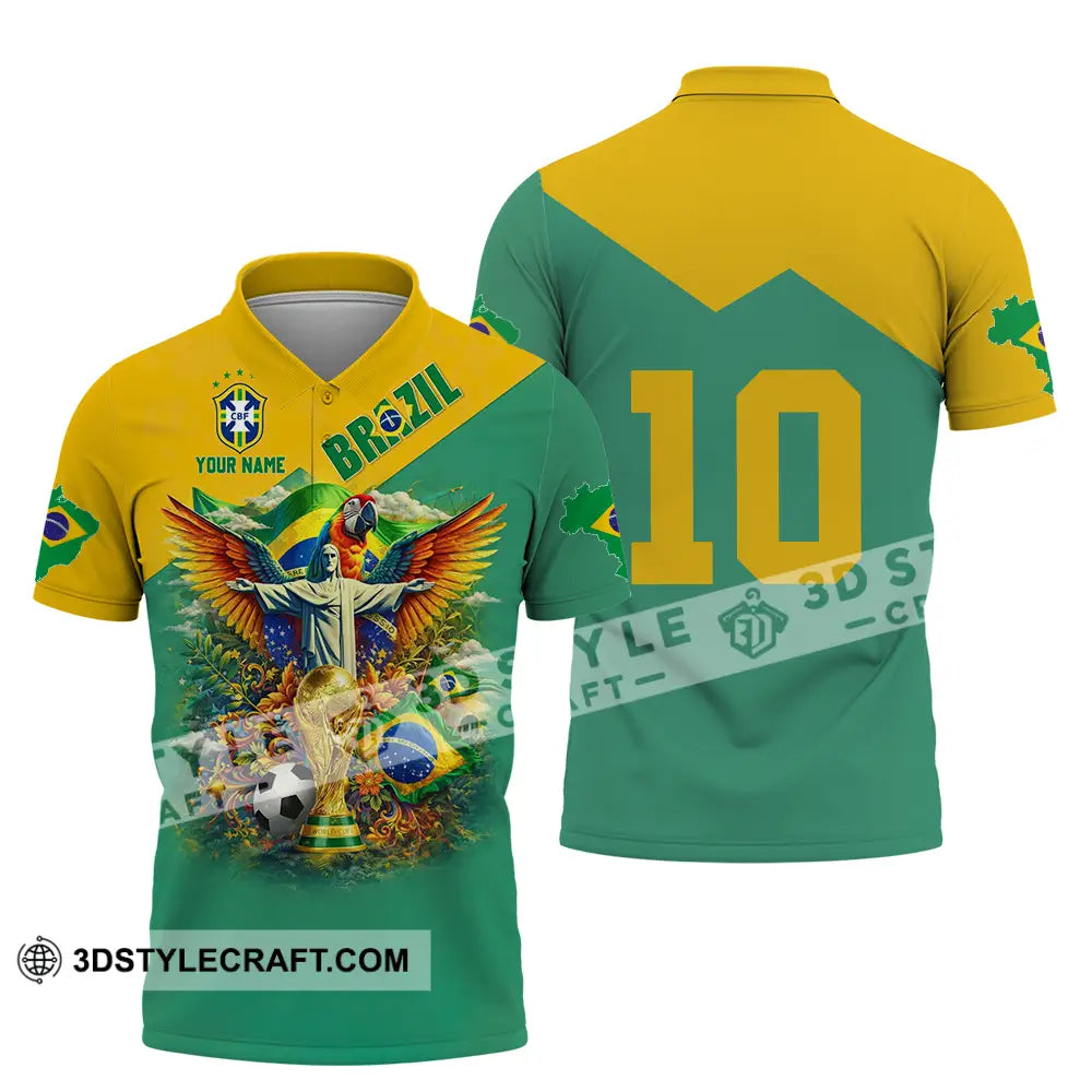 Unisex Shirt - Custom Brazil World Cup 3D Shirt Polo Shirt / S T-shirt