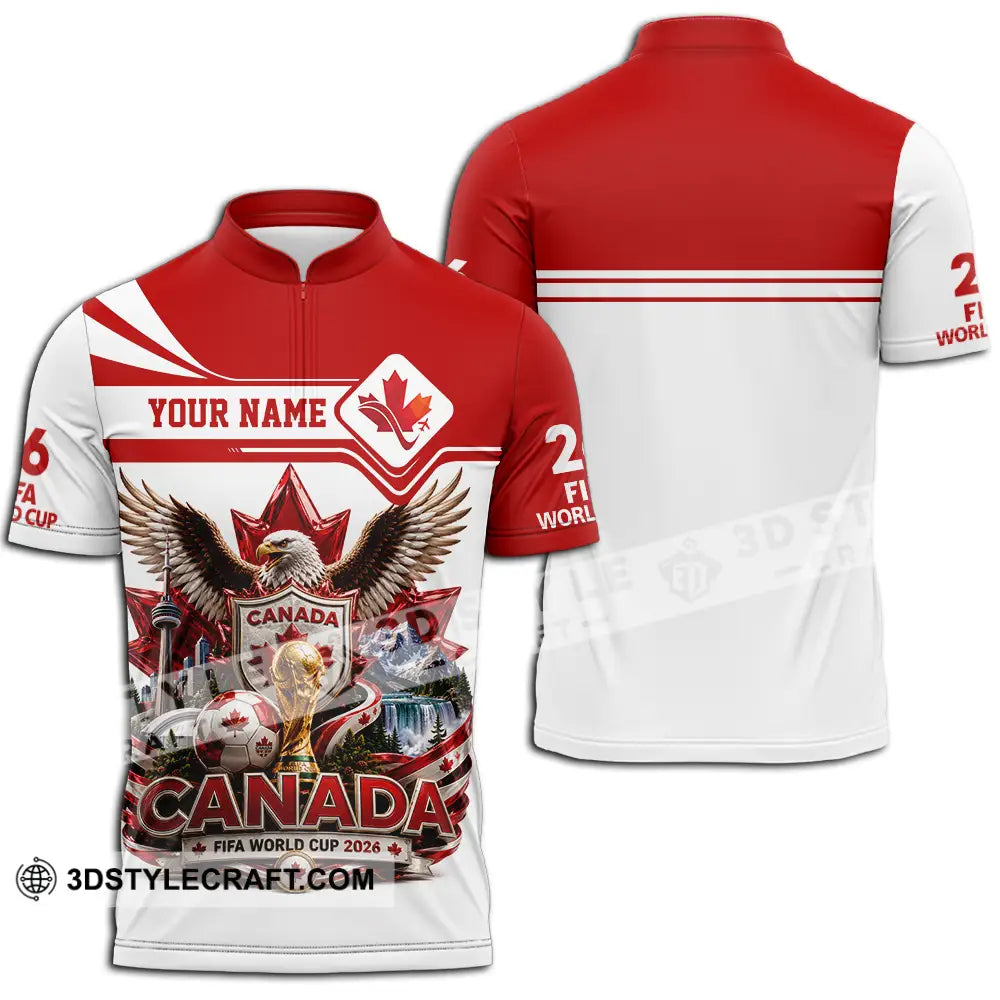 Unisex Shirt - Custom Canada World Cup 2026 Shirt - Zipper Polo Shirt / S - T-shirt