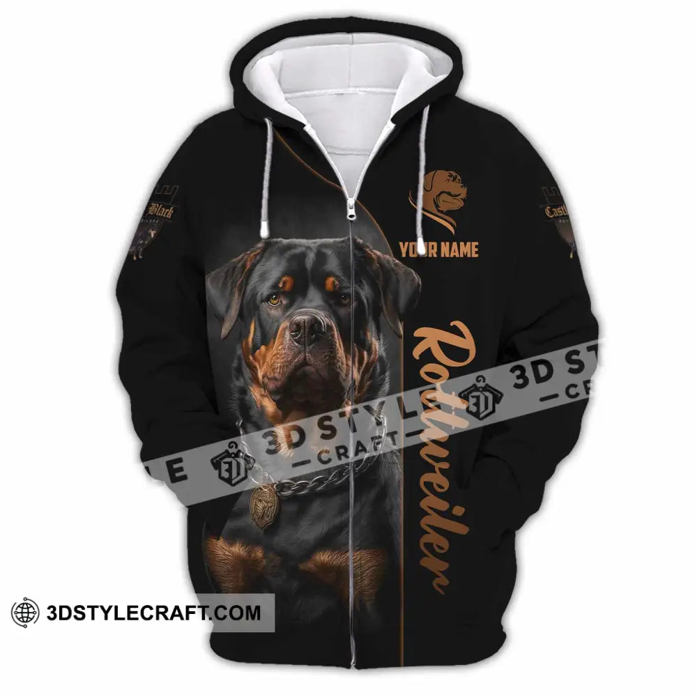 Unisex Shirt - Custom Castle Black Rottweilers Dog Shirt Zipper Hoodie / S T-shirt