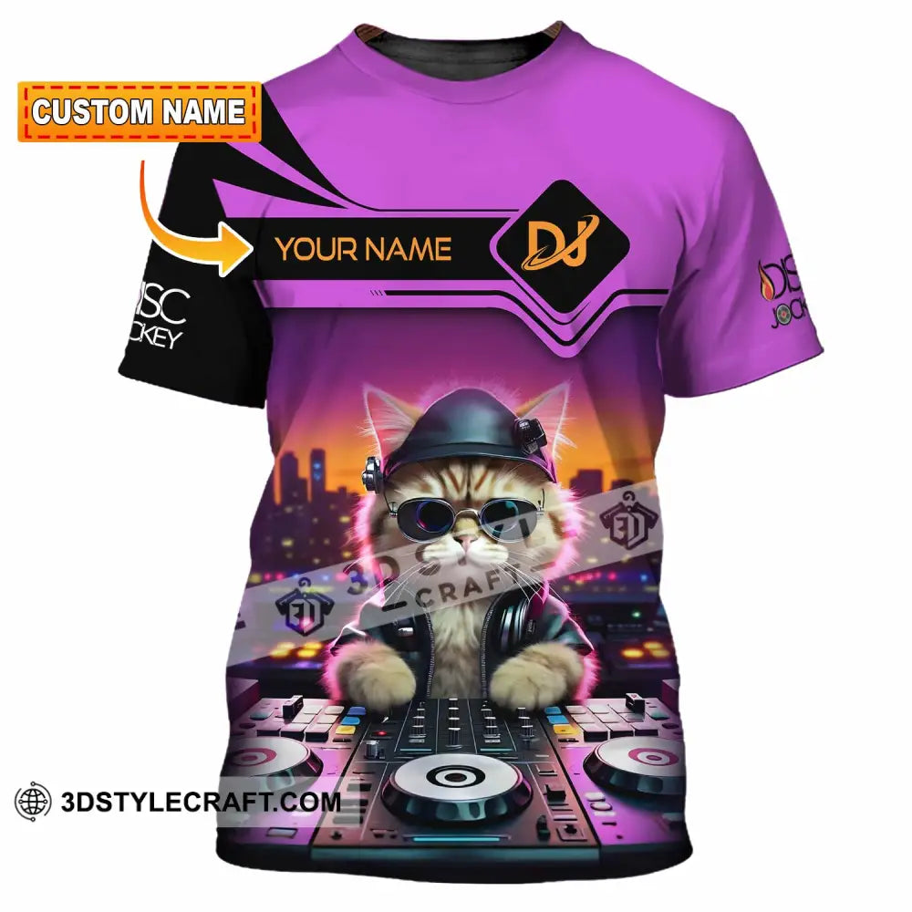 Unisex Shirt - Custom Cat Disc Jockey Shirt T-shirt