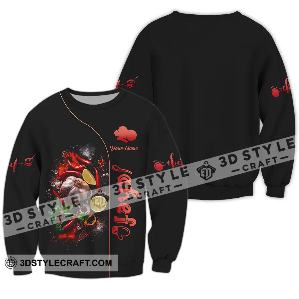 Unisex Shirt - Custom Chef 3D Shirt Long Sleeve / S T-shirt