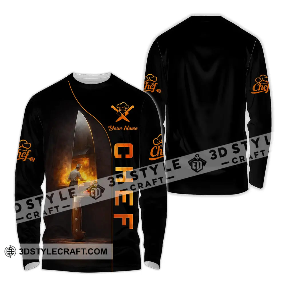 Unisex Shirt - Custom Chef 3D Shirt Long Sleeve Shirt / S T-shirt