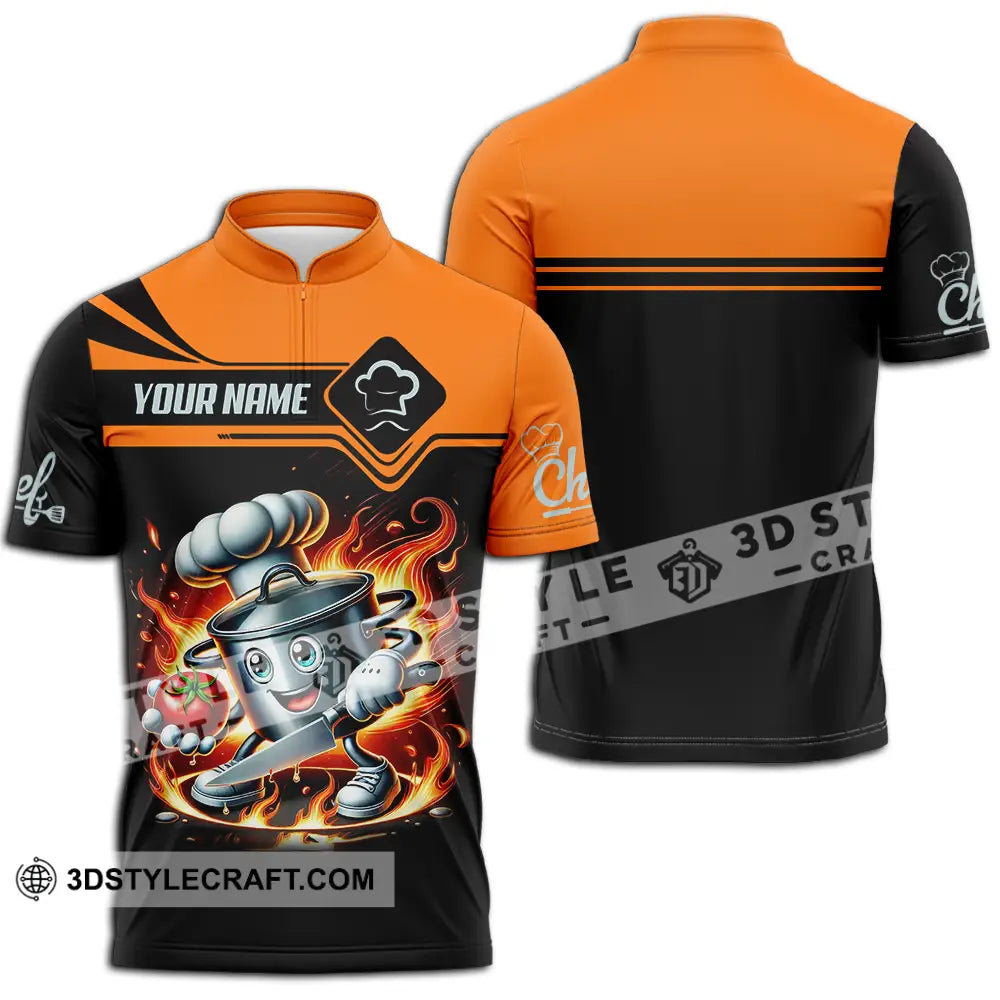 Unisex Shirt - Custom Chef 3D Shirt Zipper Polo Shirt / S T-shirt