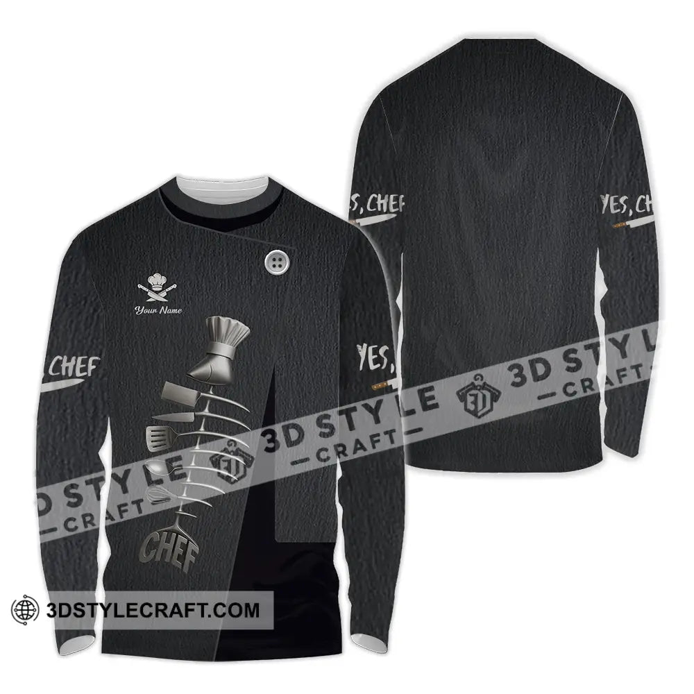 Unisex Shirt - Custom Chef Shirt Long Sleeve Shirt / S T-shirt