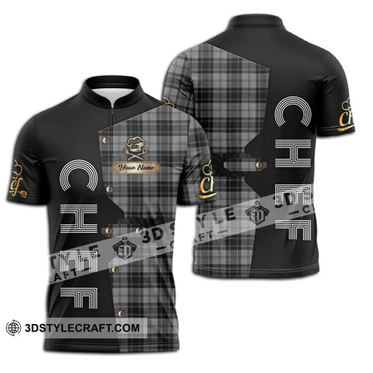 Unisex Shirt - Custom Chef Name Shirt, Black And Caro style option 2