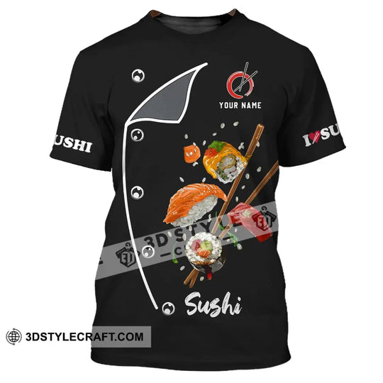 Unisex Shirt - Custom Chef Name Shirt - Chef Shirt - Chef Name, I Love Sushi, Gift For Japan Kitchen Lover style option 2