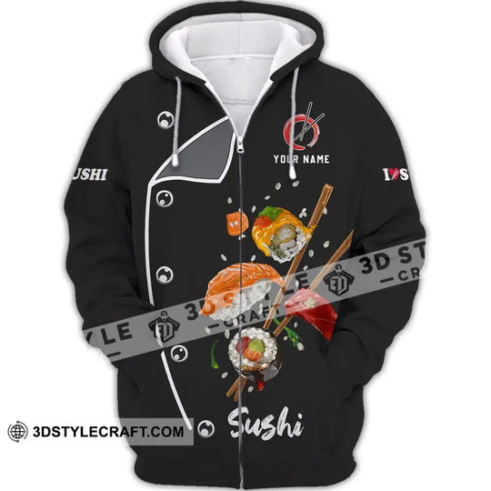 Unisex Shirt - Custom Chef Name Shirt - Chef Shirt - Chef Name, I Love Sushi, Gift For Japan Kitchen Lover style option 4