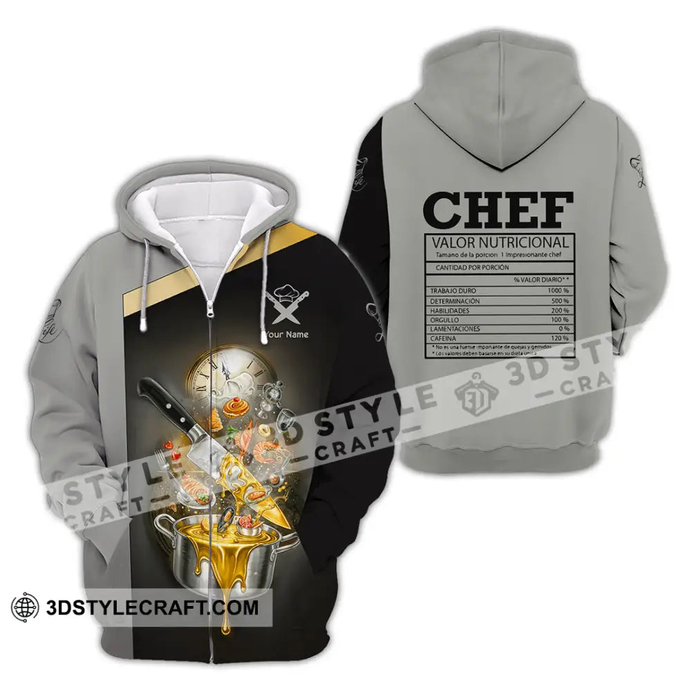 Unisex Shirt - Custom Chef Valor Nutricional Shirt Zipper Hoodie / S T-shirt
