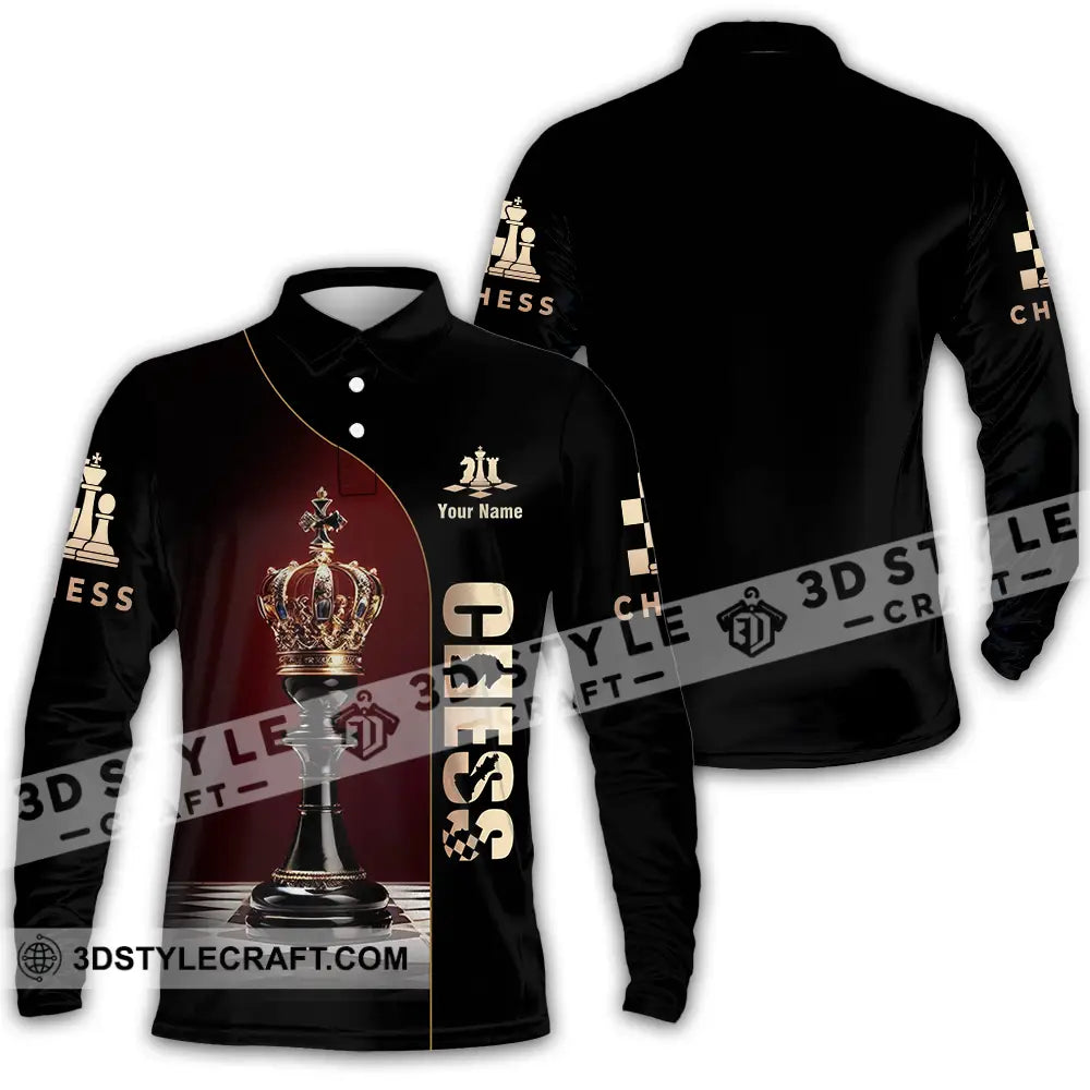 Unisex Shirt - Custom Chess 3D Shirt Long Sleeve Polo / S T-shirt