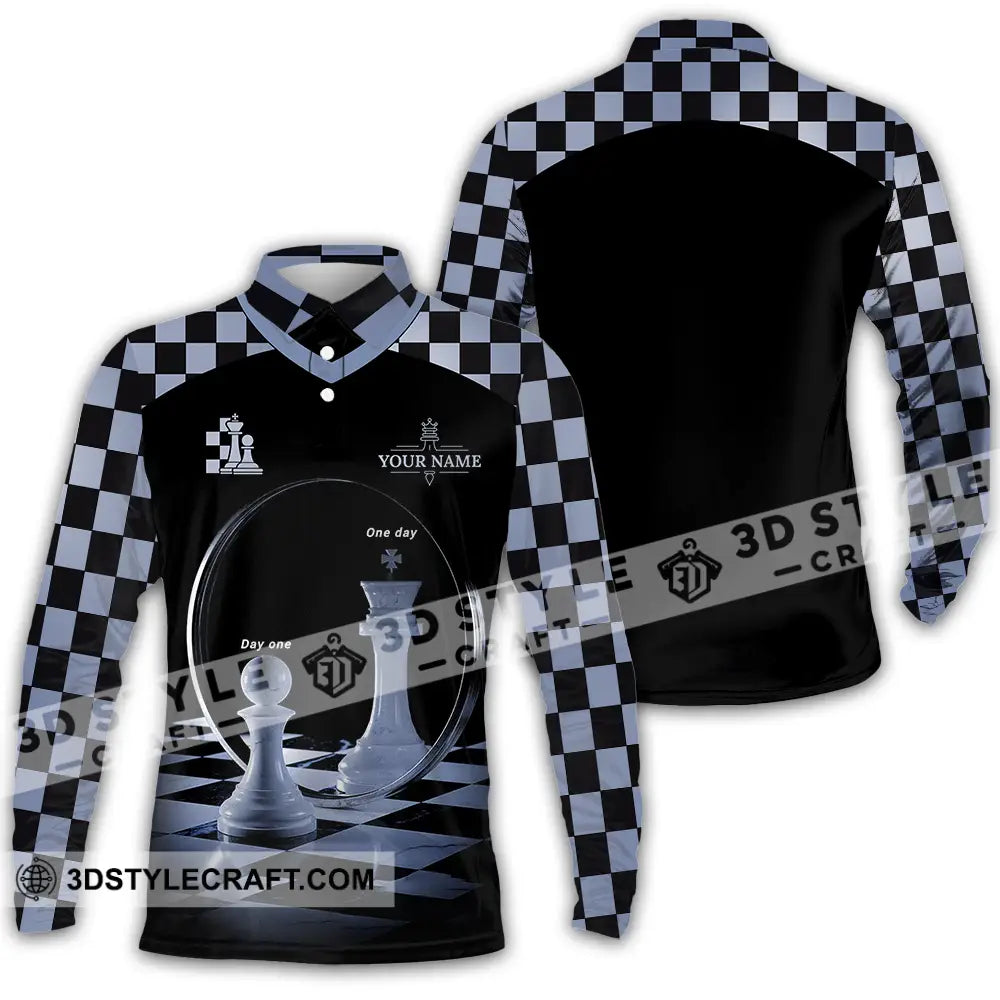 Unisex Shirt - Custom Chess 3D Shirt Long Sleeve Polo / S T-shirt