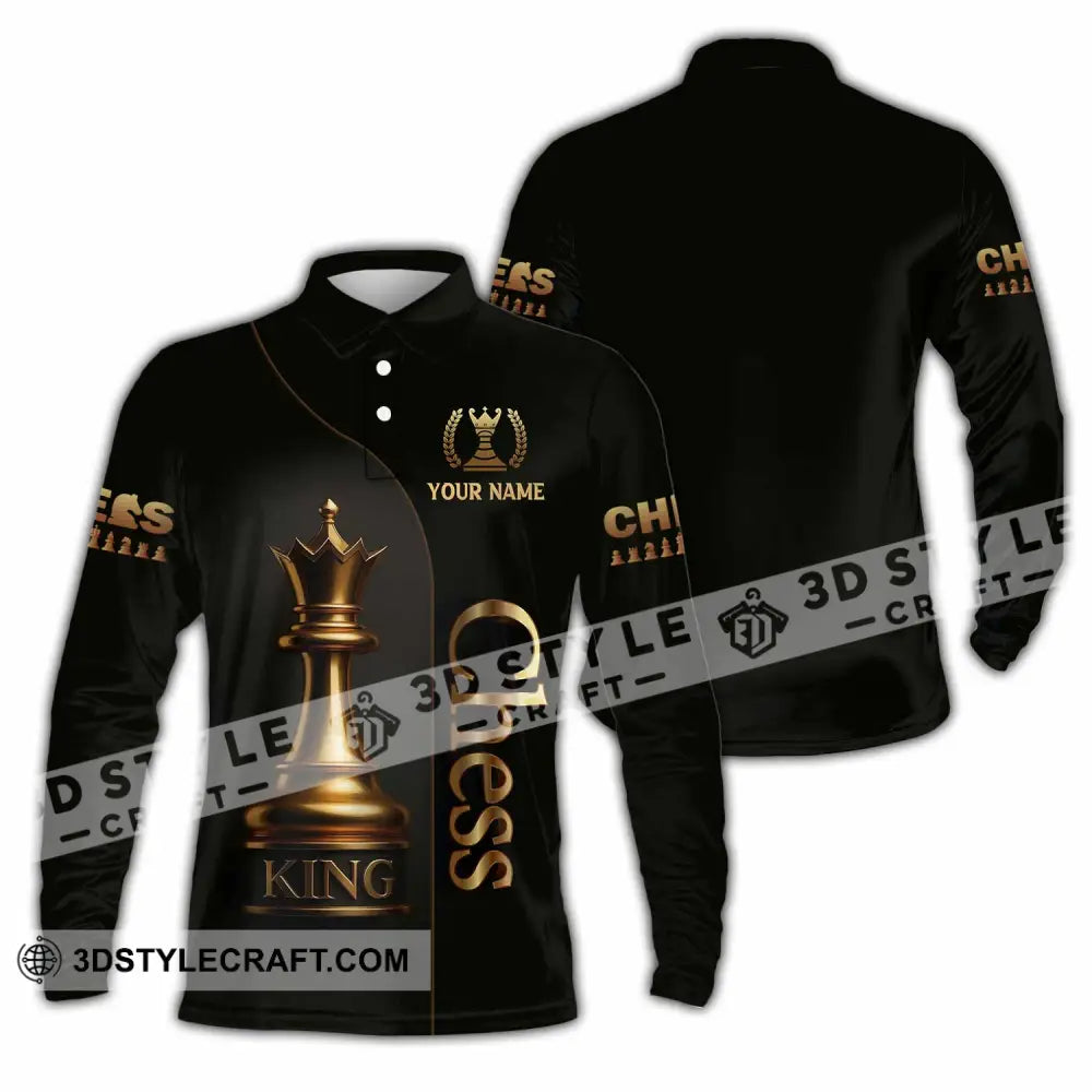 Unisex Shirt - Custom Chess 3D Shirt Long Sleeve Polo / S T-shirt