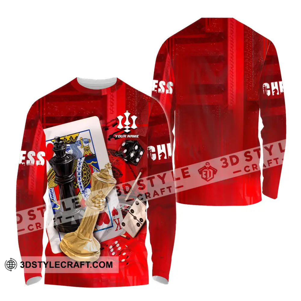 Unisex Shirt - Custom Chess 3D Shirt Long Sleeve Shirt / S T-shirt