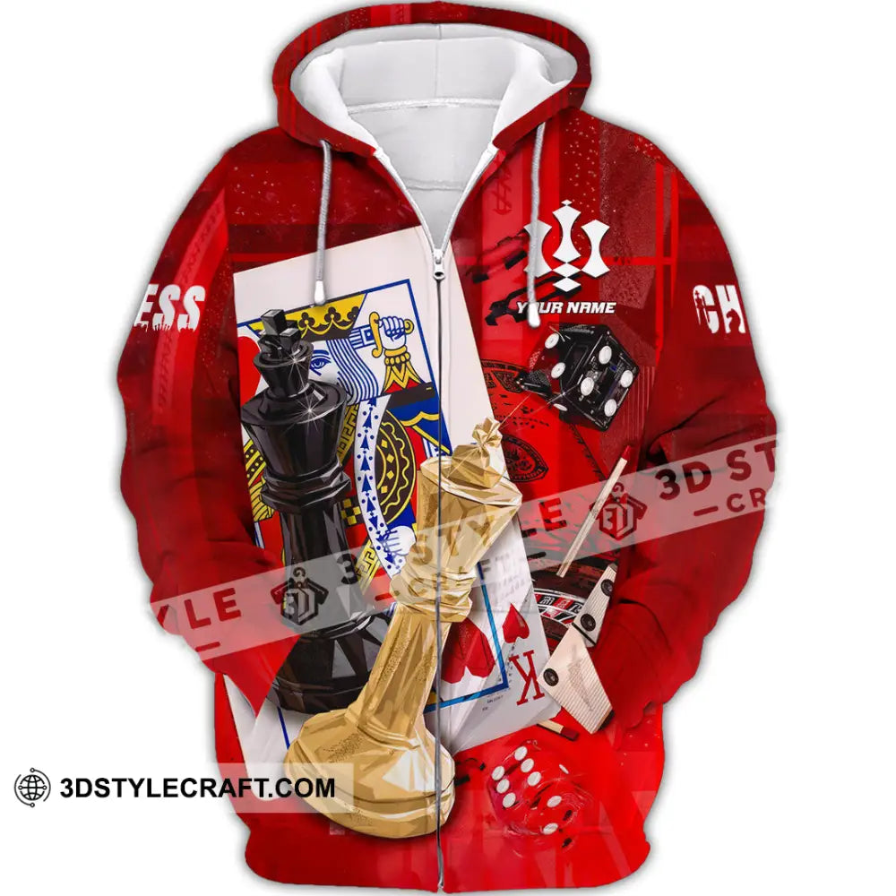 Unisex Shirt - Custom Chess 3D Shirt Zipper Hoodie / S T-shirt