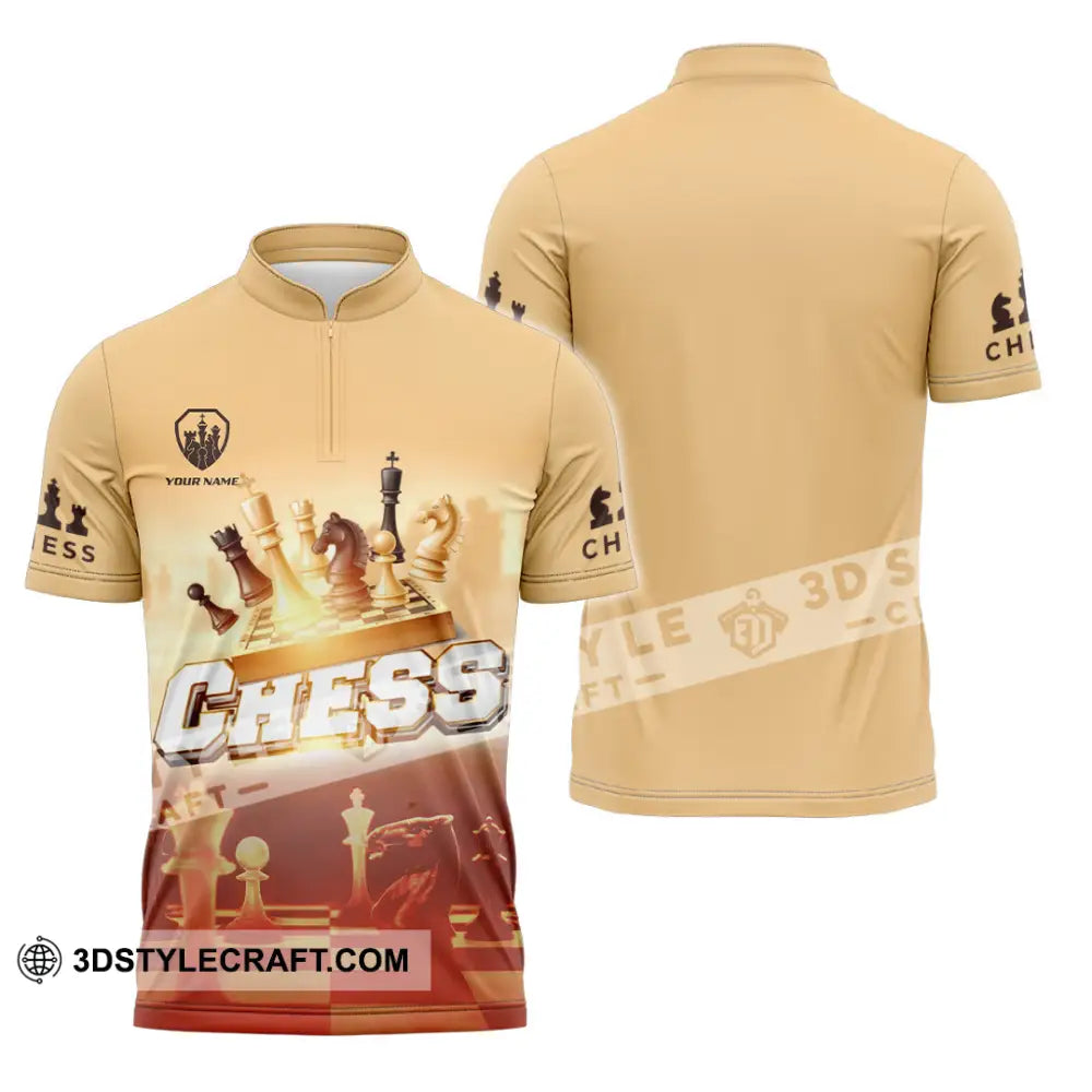 Unisex Shirt - Custom Chess 3D Shirt - Zipper Polo Shirt / S - T-shirt