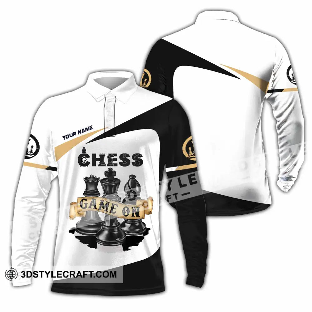 Unisex Shirt - Custom Chess Game On Shirt Long Sleeve Polo / S T-shirt