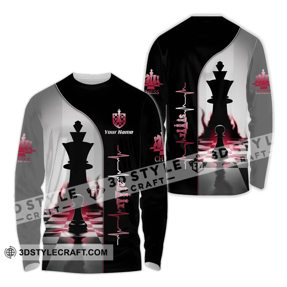 Unisex Shirt - Custom Chess Heartbeat Lover Shirt Long Sleeve Shirt / S T-shirt