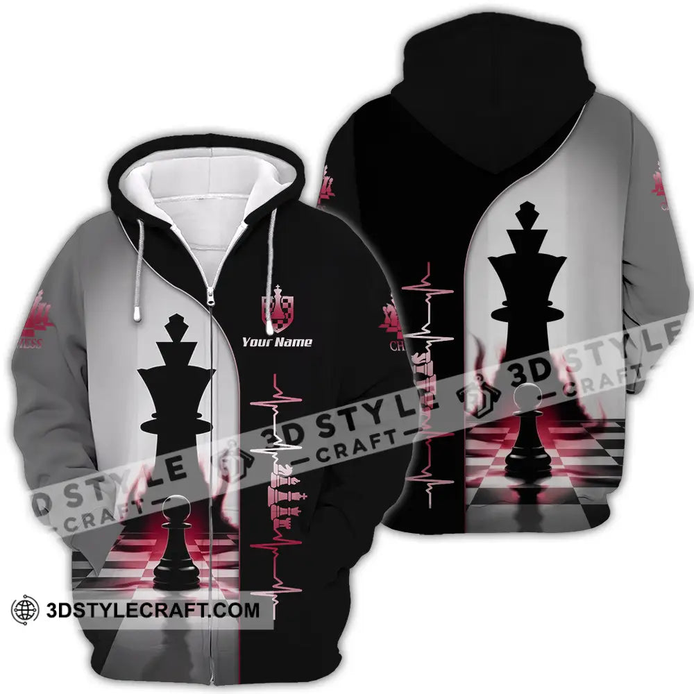Unisex Shirt - Custom Chess Heartbeat Lover Shirt Zipper Hoodie / S T-shirt