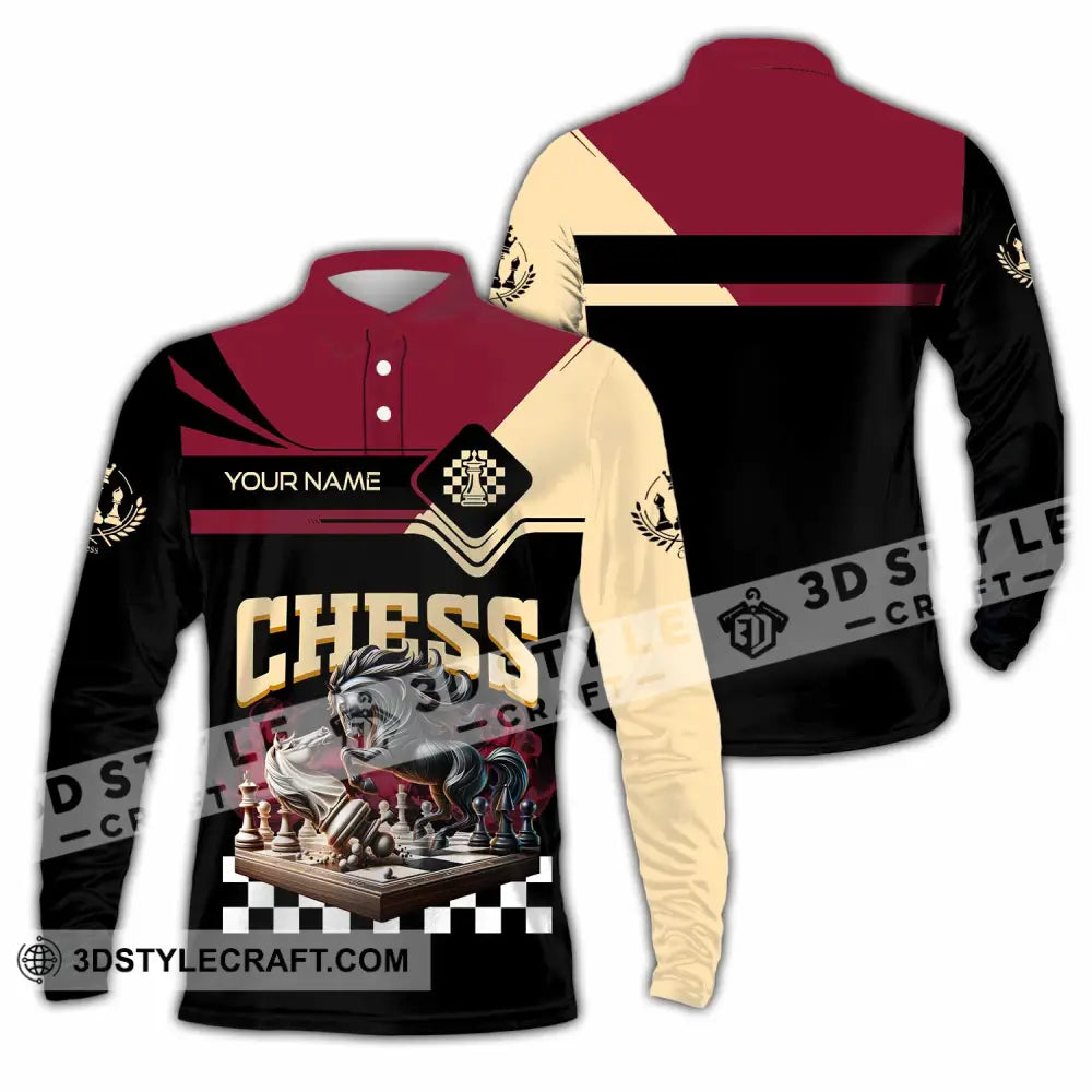 Unisex Shirt - Custom Chess Shirt Long Sleeve Polo / S T-shirt