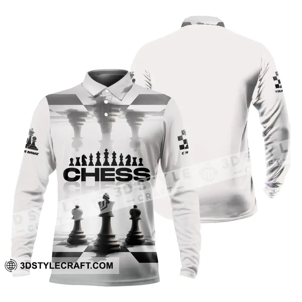 Unisex Shirt - Custom Chess Lover 3D Shirt Long Sleeve Polo / S T-shirt