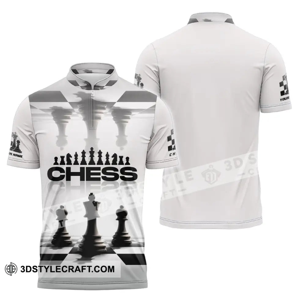 Unisex Shirt - Custom Chess Lover 3D Shirt Zipper Polo Shirt / S T-shirt