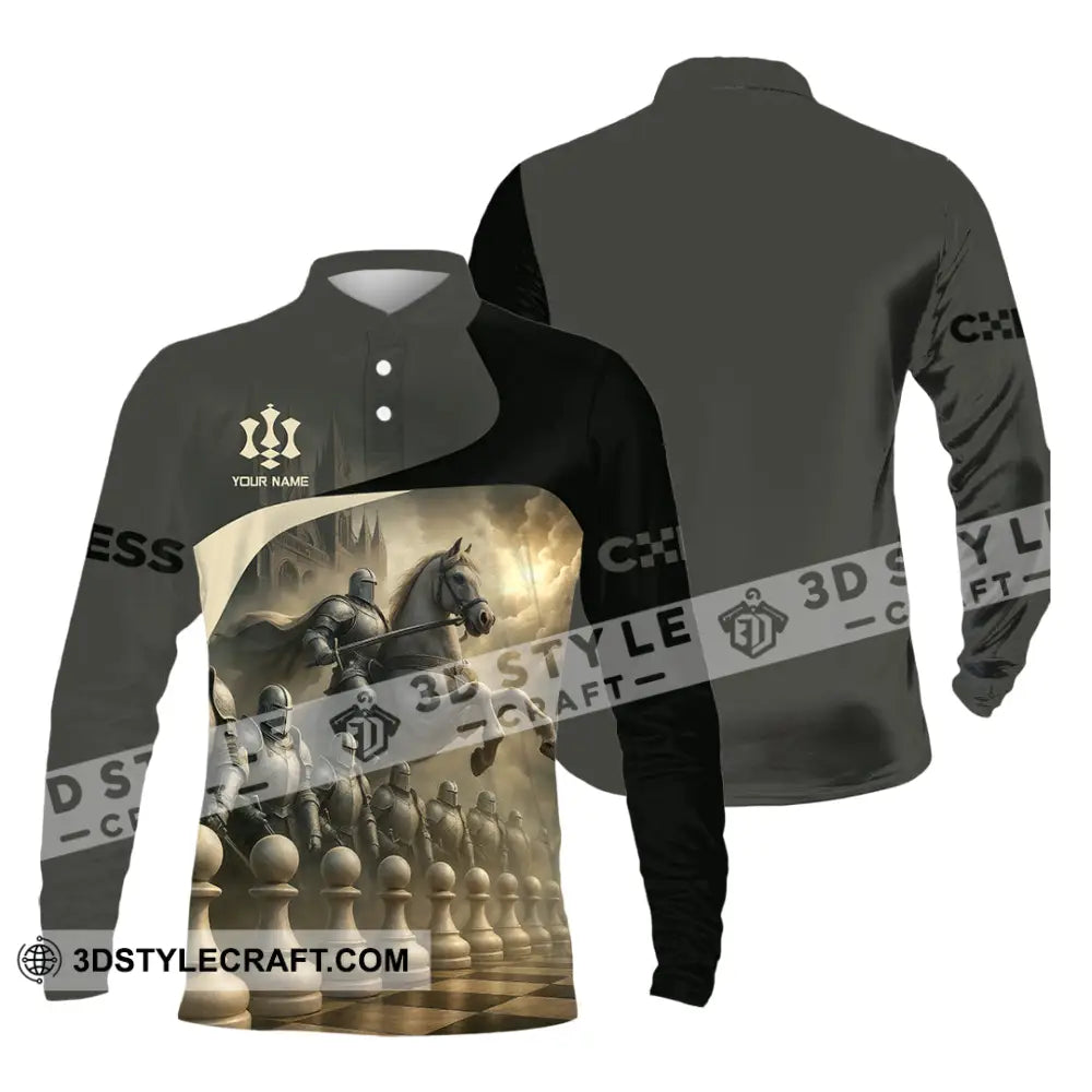 Unisex Shirt - Custom Chess Sport Shirt Long Sleeve Polo / S T-shirt