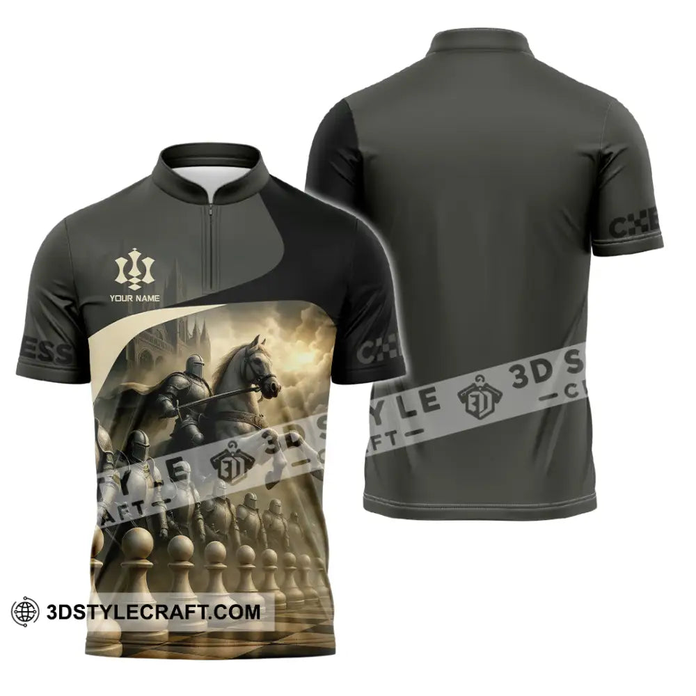 Unisex Shirt - Custom Chess Sport Shirt Zipper Polo Shirt / S T-shirt