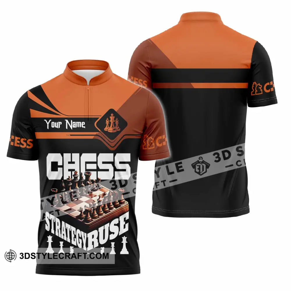 Unisex Shirt Custom Chess Strategy Ruse Shirt Zipper Polo Shirt / S T shirt