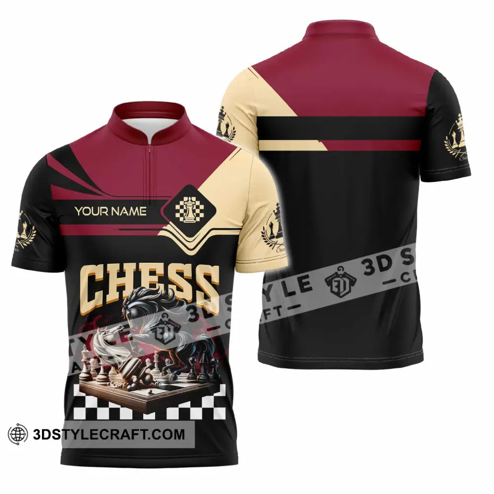 Unisex Shirt - Custom Chess Shirt Zipper Polo Shirt / S T-shirt