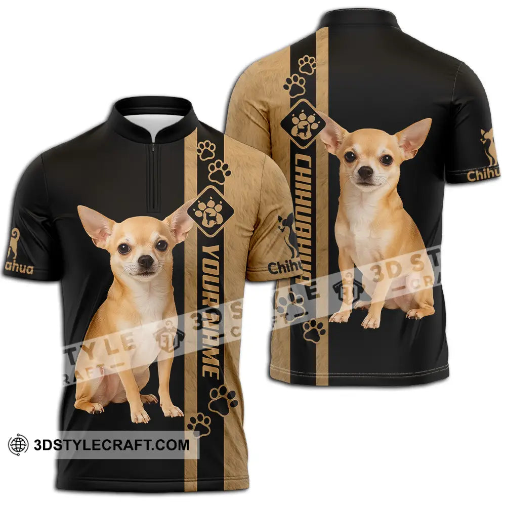 Unisex Shirt - Custom Chihuahua Shirt Zipper Polo Shirt / S T-shirt