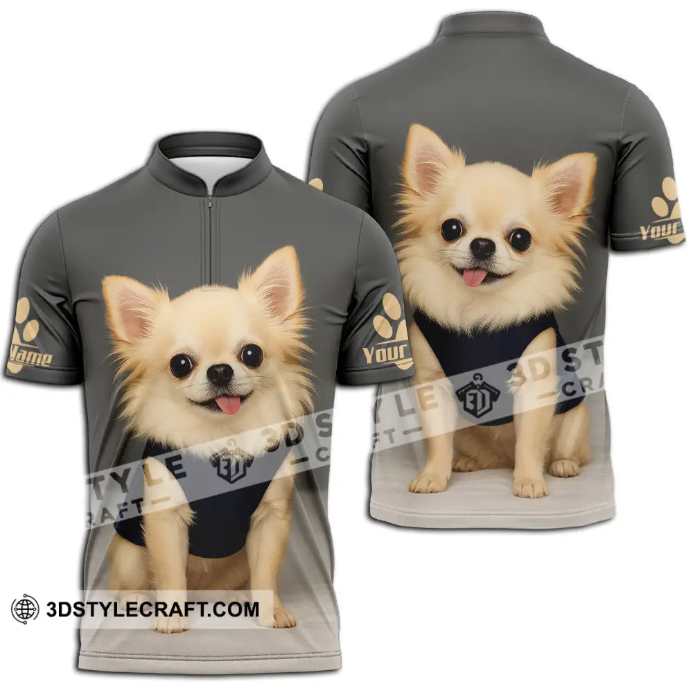 Unisex Shirt - Custom Chihuahua Shirt Zipper Polo Shirt / S T-shirt