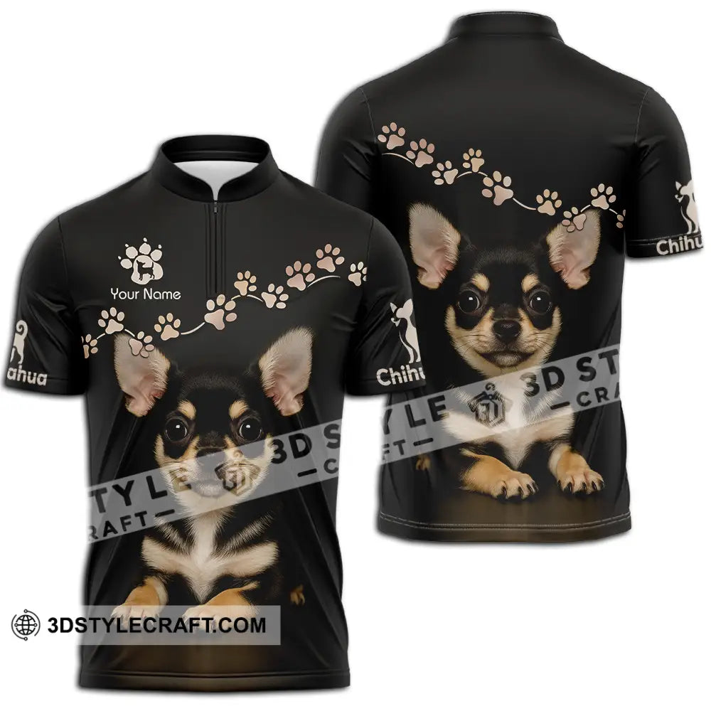 Unisex Shirt - Custom Chihuahua Shirt Zipper Polo Shirt / S T-shirt