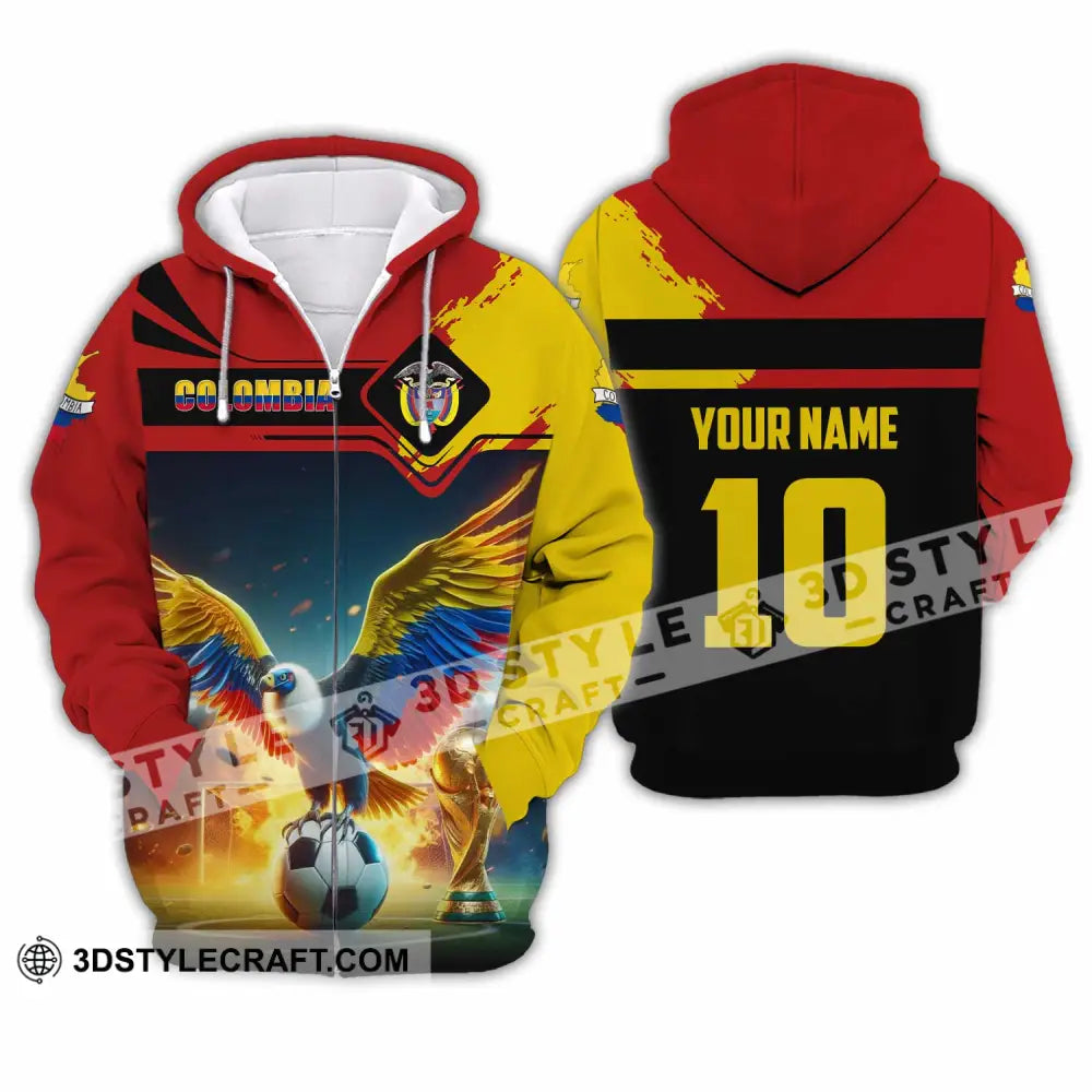 Unisex Shirt - Custom Colombia 3D Shirt Zipper Hoodie / S T-shirt