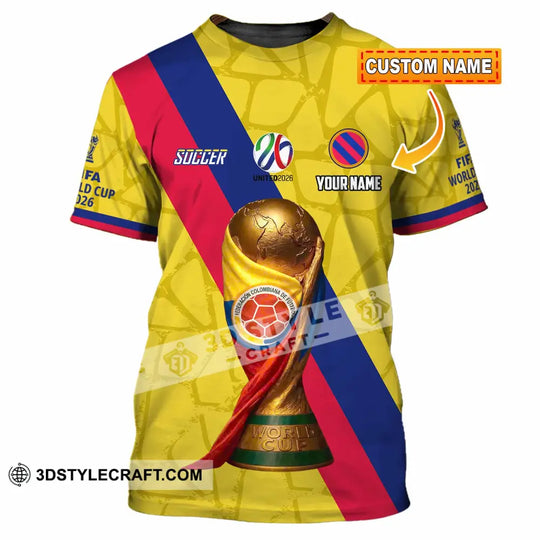 Unisex Shirt - Custom Colombia Fifa World Cup 2026 3D Shirt style option 1