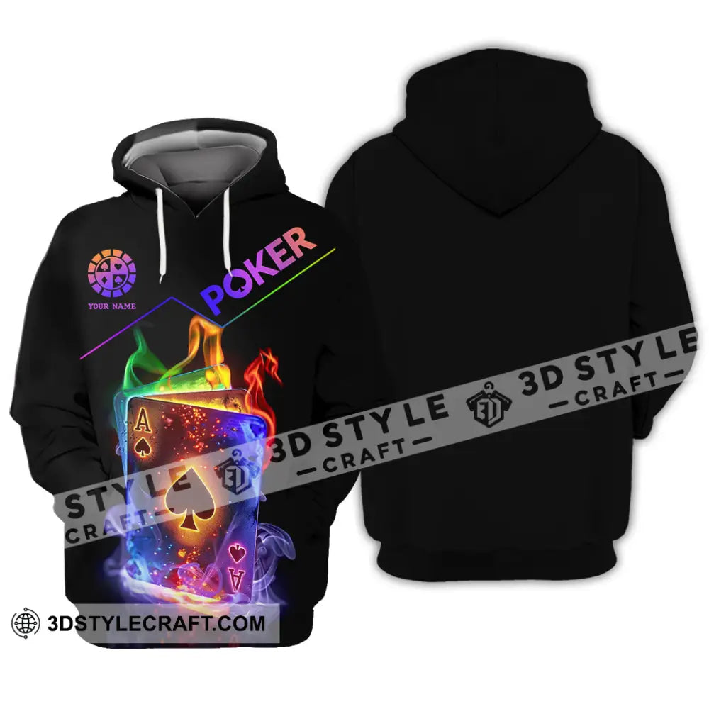 Unisex Shirt - Custom Colorful Poker Ace Card Shirt Hoodie / S T-shirt