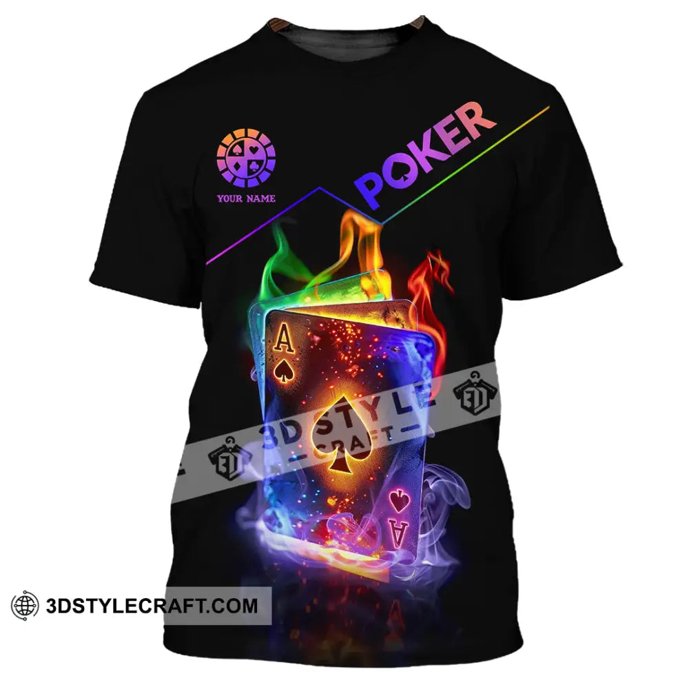 Unisex Shirt - Custom Colorful Poker Ace Card Shirt T-Shirt / S T-shirt