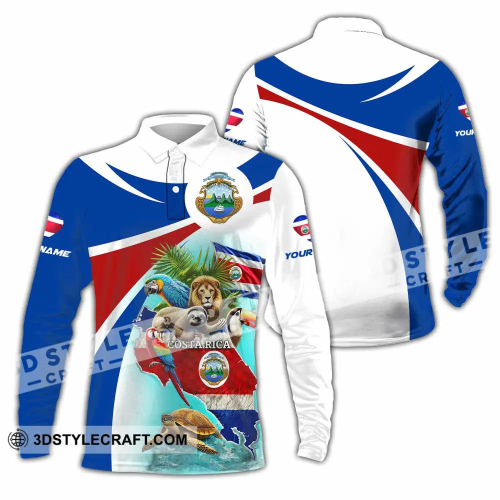 Unisex Shirt - Custom Costa Rica Shirt Long Sleeve Polo / S T-shirt