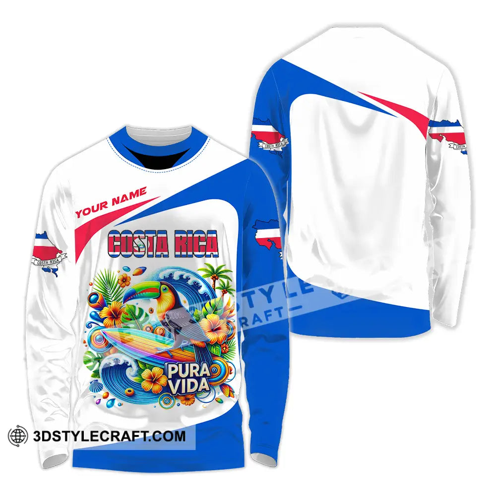Unisex Shirt - Custom Costa Rica Pura Vida 3D Shirt Long Sleeve Shirt / S T-shirt