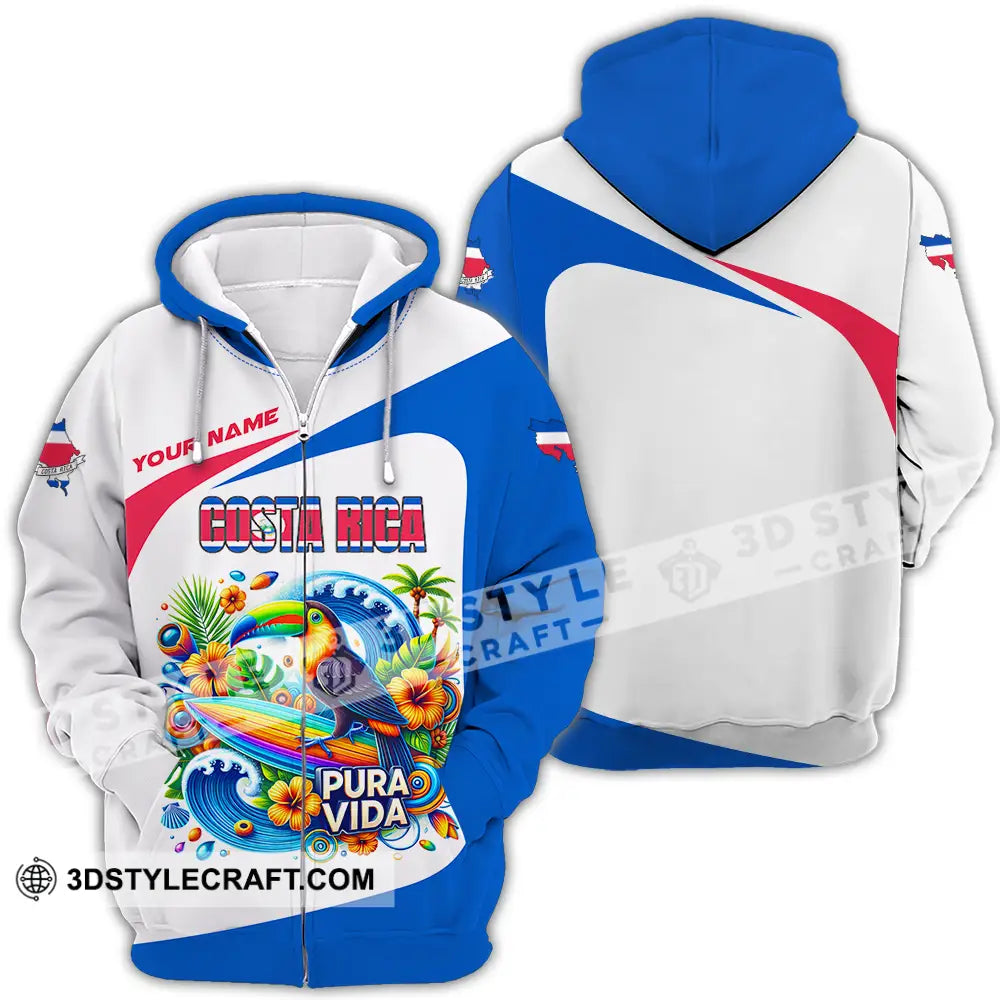Unisex Shirt - Custom Costa Rica Pura Vida 3D Shirt Zipper Hoodie / S T-shirt