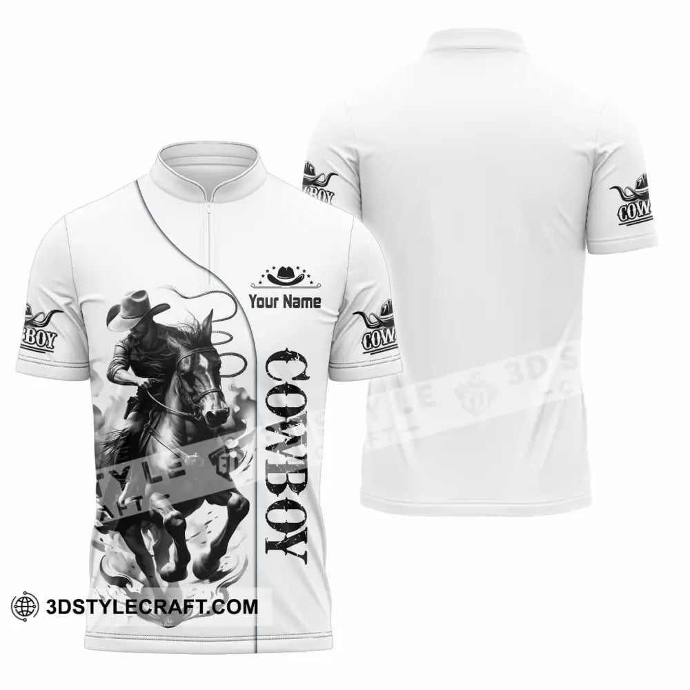 Unisex Shirt - Custom Cowboy Shirt - Zipper Polo Shirt / S - T-shirt