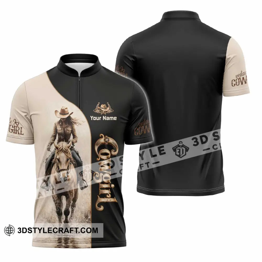 Unisex Shirt - Custom Cowgirl Shirt - Zipper Polo Shirt / S - T-shirt