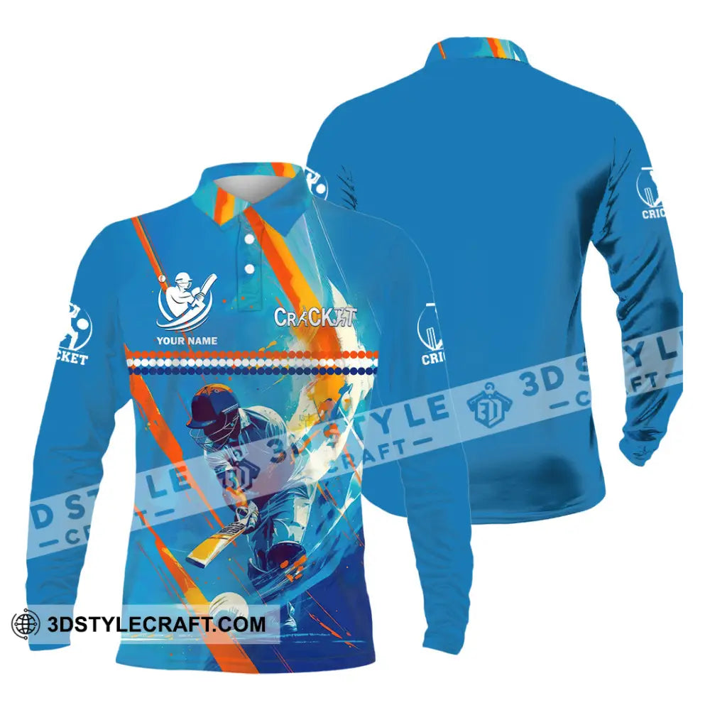 Unisex Shirt - Custom Cricket 3D Shirt Long Sleeve Polo / S T-shirt