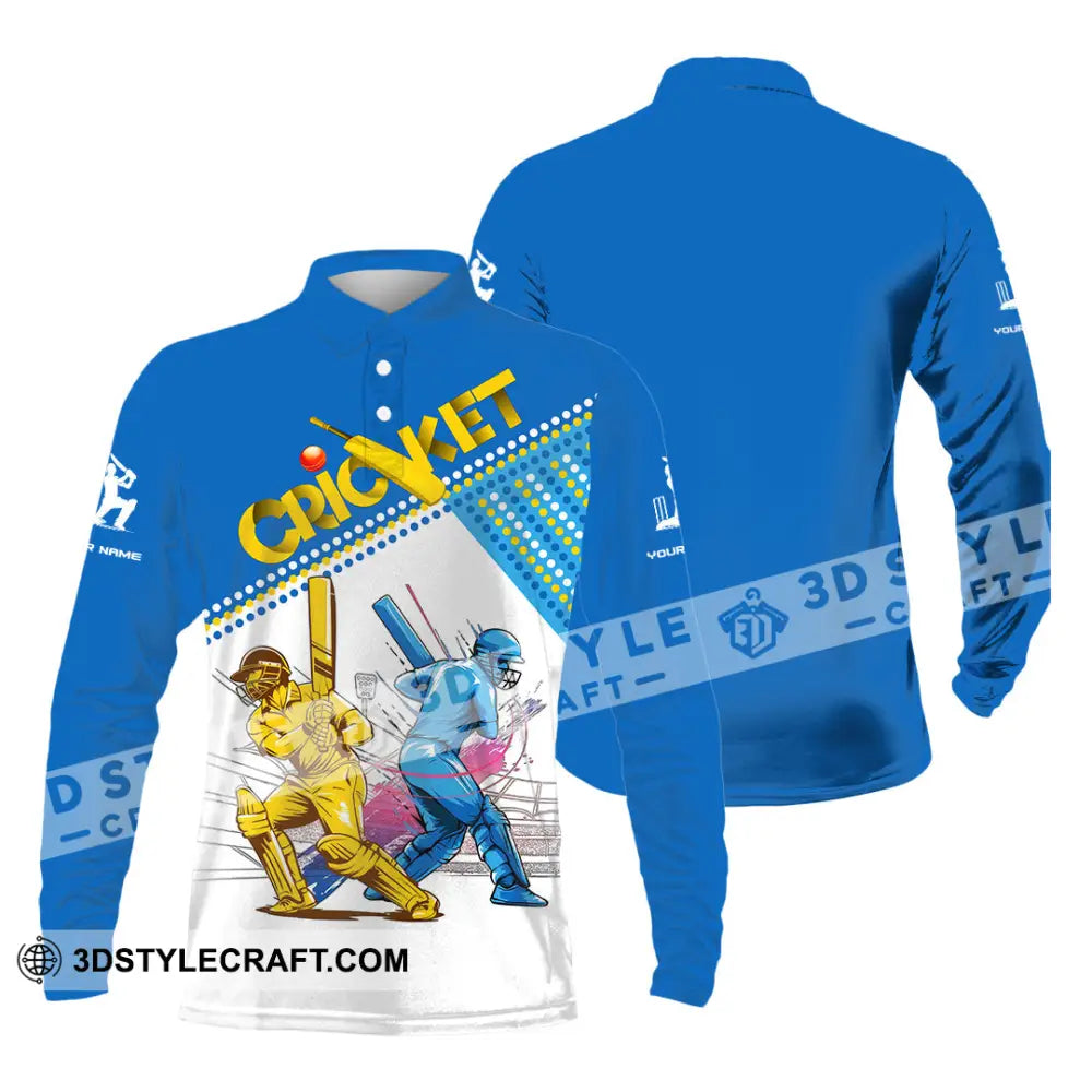 Unisex Shirt Custom Cricket Player Shirt Long Sleeve Polo / S T shirt
