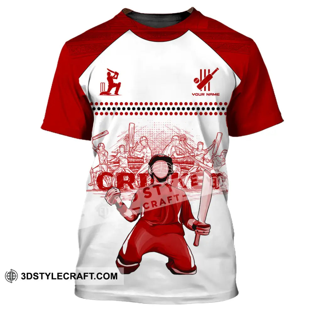 Unisex Shirt Custom Cricket Player Red Design Shirt T Shirt / S T shirt