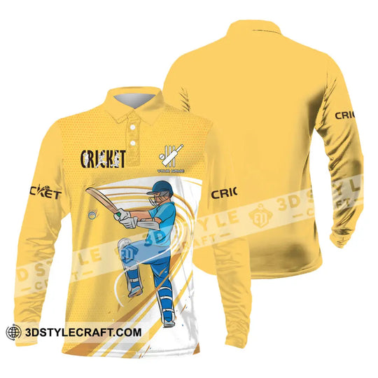 Unisex Shirt - Custom Cricket Player Yellow Design Shirt style option 4